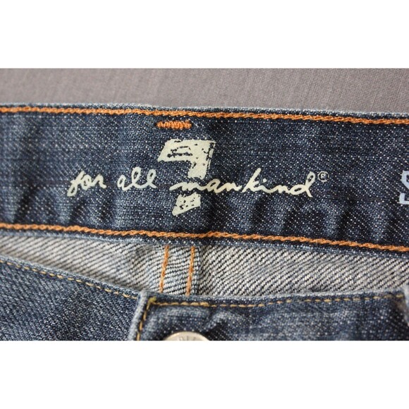 7 For All Mankind Jeans Mens Standard Straight Leg Button Fly Destressed 34X33 - Picture 9 of 14